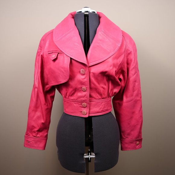 Neto Jackets & Blazers - 💗HOST PICK💗 Vintage Pink Leather Bomber Jacket - Very Fun!!